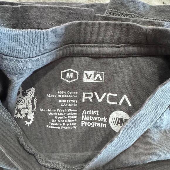 Grey RVCA tee size medium skater‎ Retro 90s 00s - Picture 4 of 4